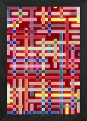 trendiges Farbmuster gerahmtes Wandbild Poster Leinwanddruck Bild