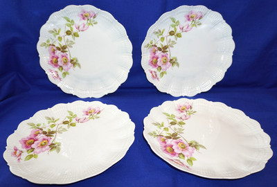 Giraud Eglantine Limoges Set of 4 Dinner Plates, 10 1/8'' More Available  (B19)