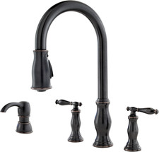 Pfister Hanover Kitchen Faucet with Pull down Sprayer and Soap Dispenser, 2-Hand