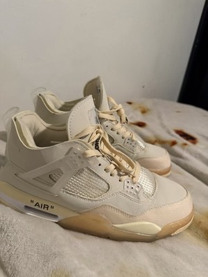 Jordan Air Jordan 4 Mid Top Lace-Up Sneaker Cream/Beige, Sail! 