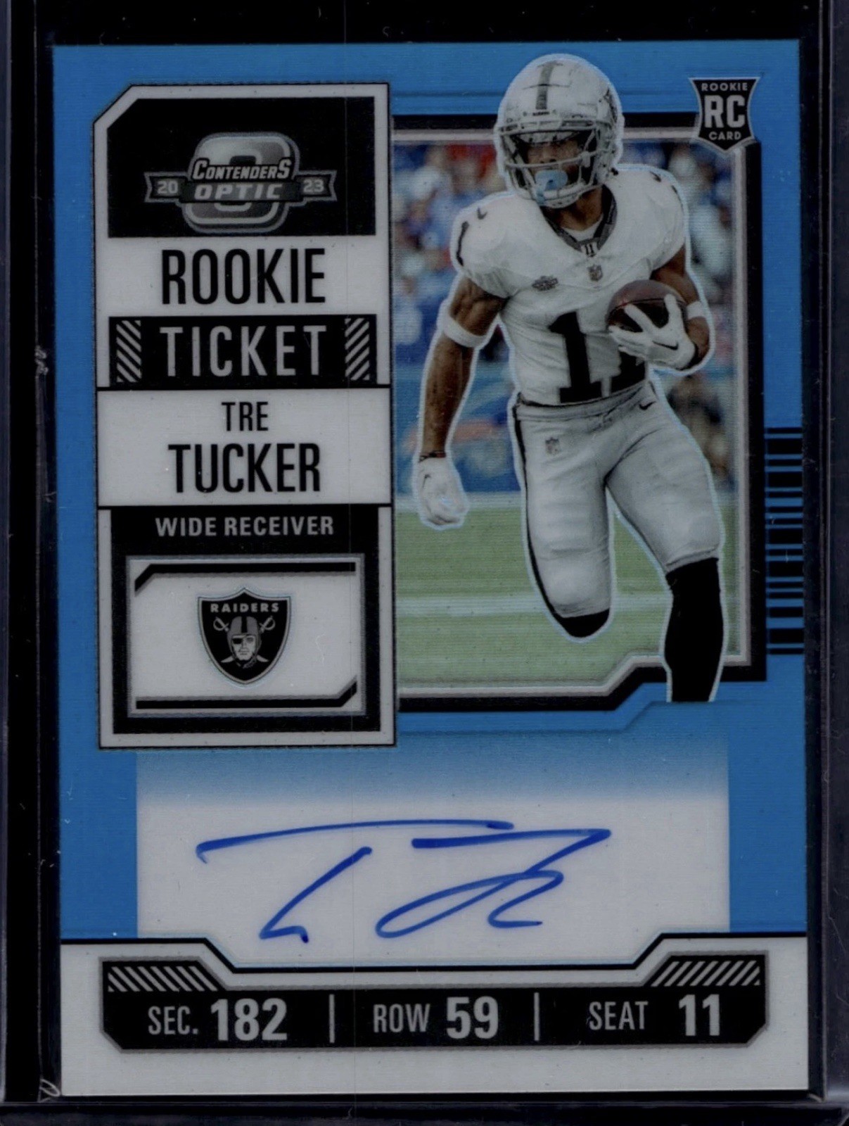 2023 Panini Contenders Optic Football Tre Tucker #137 RC Rookie Teal Auto /99