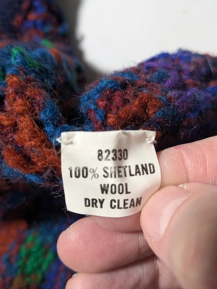 VTG PERRY ELLIS Shetland Wool Hand Knitted Sweater - Men Medium - Image 4 of 4