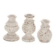  Taper Candle Holders Set of 3, Vintage Candle Stand Decorative Resin 