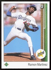 1989 Upper Deck #18 Ramon Martinez RC Rookie Card Los Angeles Dodgers. rookie card picture
