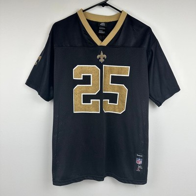 NFL Team Apparel Reebok Youth New Orleans Saints Reggie Bush 25 Black Jersey XL