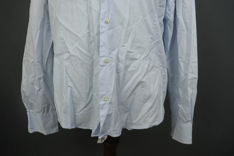 Camisa de Vestir Valentino Roma Azul Algodón Calce Ajustado Manga Larga Abotonada Talla 44 Foto 3 de 4