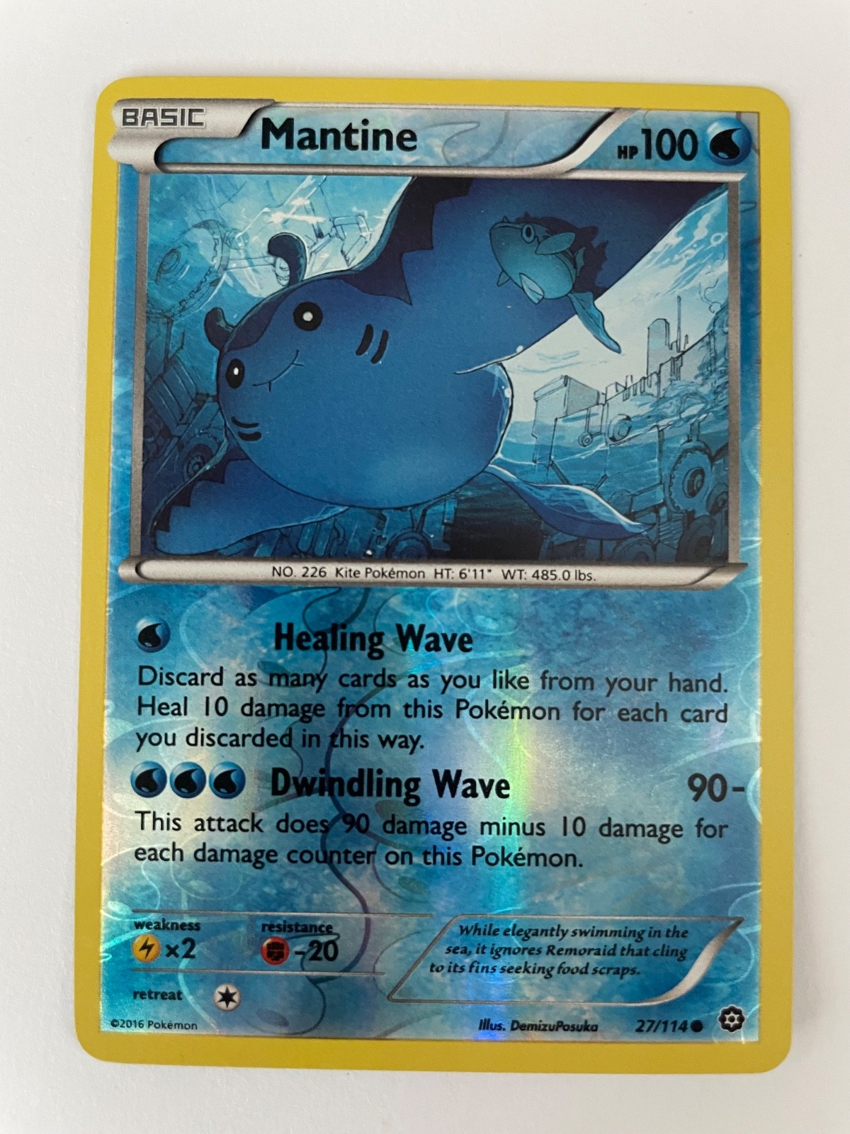 Pokemon - Mantine - 27/114 - XY Steam Siege - Reverse Holo - NM