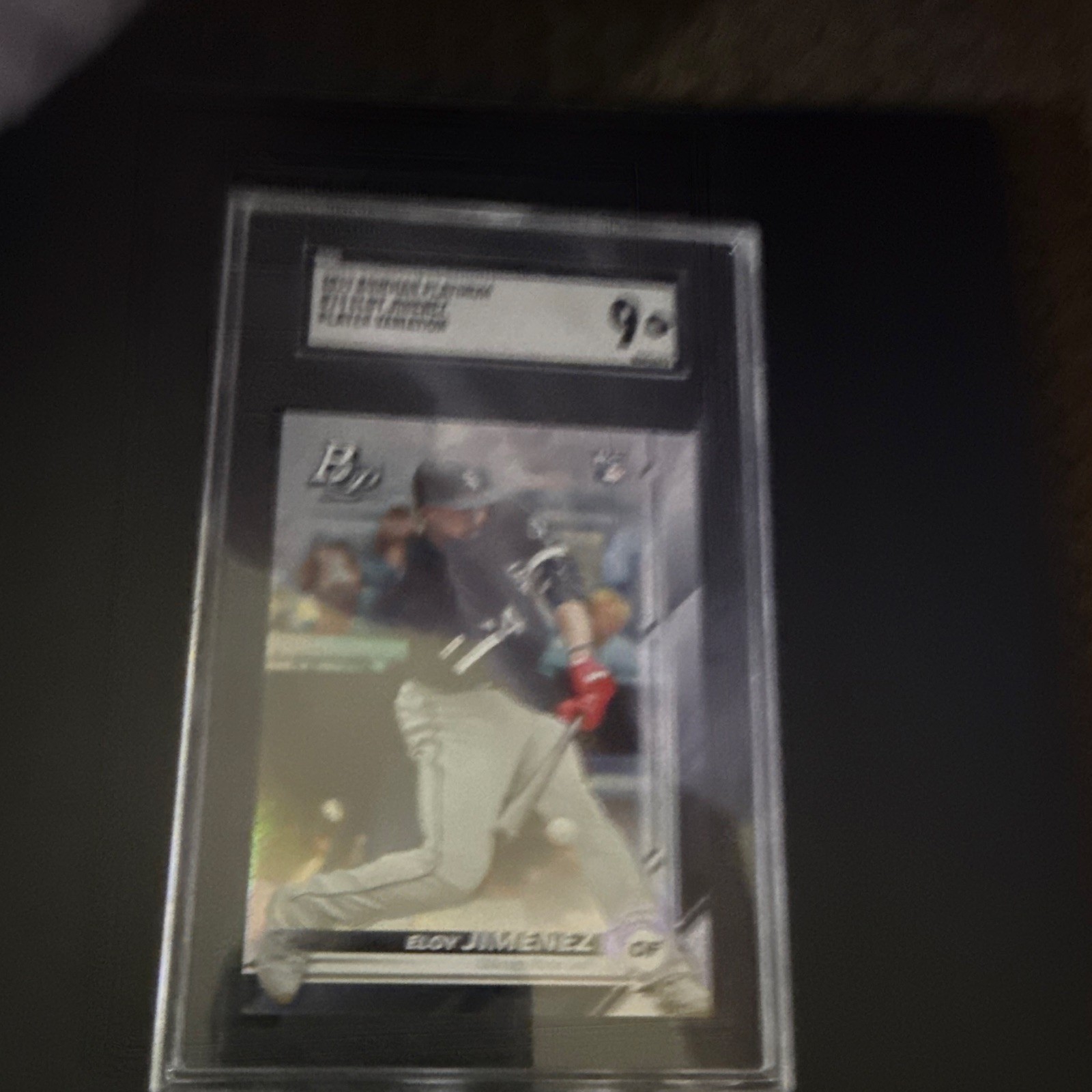 Topps 2019 Bowman Platinum #74 Eloy Jimenez Player Variation RC SGC 9