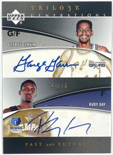 2006-07 UD Trilogy Generations Rudy Gay/George Gervin Dual Auto RC #PFS-GG /33