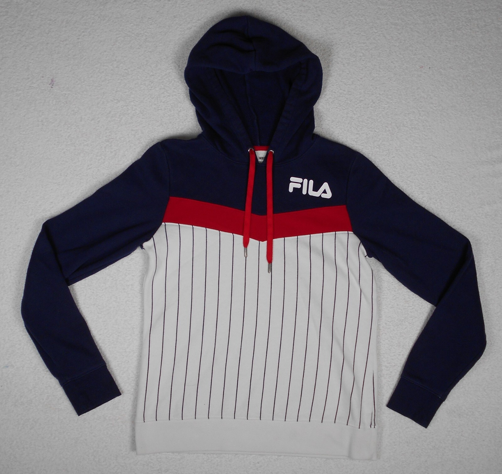 Fila Felpa con Cappuccio Donna Blu Rosso Gessato Tennis Medium (20X26)