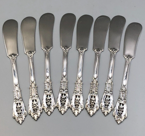 Rose Point von Wallace Sterlingsilber 8er Set flacher Griff Butterstreuer 5,5"