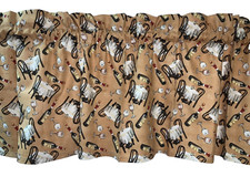 Custom VALANCE CURTAIN Wine Bar Bistro Latte Table & Chairs Curtains Made in USA