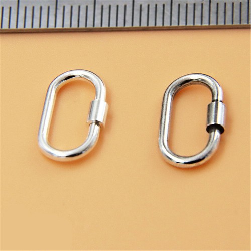 2 conectores de broches de tornillo ovalados de plata de ley 925 para collar pulsera hágalo usted mismo - Imagen 2 de 9