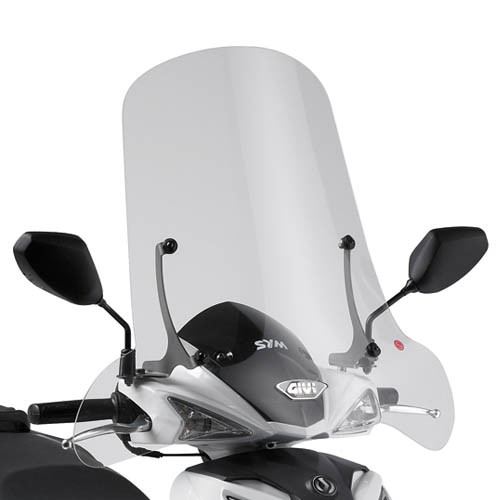 GIVI Parabrezza Trasparente 62 x 71 per SYM Symphony SR 50-125-150 2010 - 2016