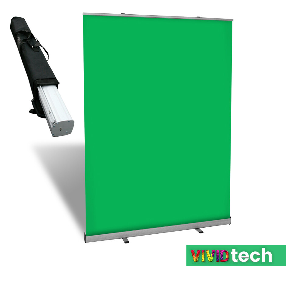 Green Screen Roll-up Backdrop (Freestanding) ideal for Video