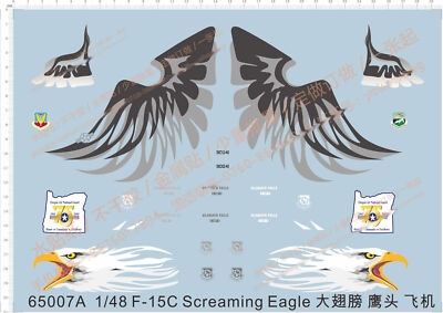 1/48 F-15C Screaming Eagle Oregon ANG 75th Anniversary Fighter Water Slide Decal