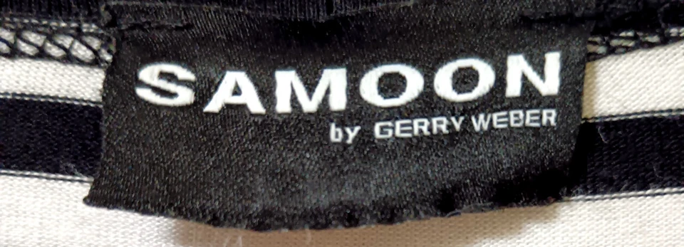 A-Linie Longbluse SAMOON 95% Viskose Schwarz-Weiß Gr. 48/50 - s. Maße unten - Bild 4 von 4