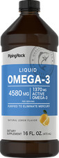Omega 3 Fish Oil Liquid  16 Fl Oz  Mercury Free  Non-GMO  by Piping Rock