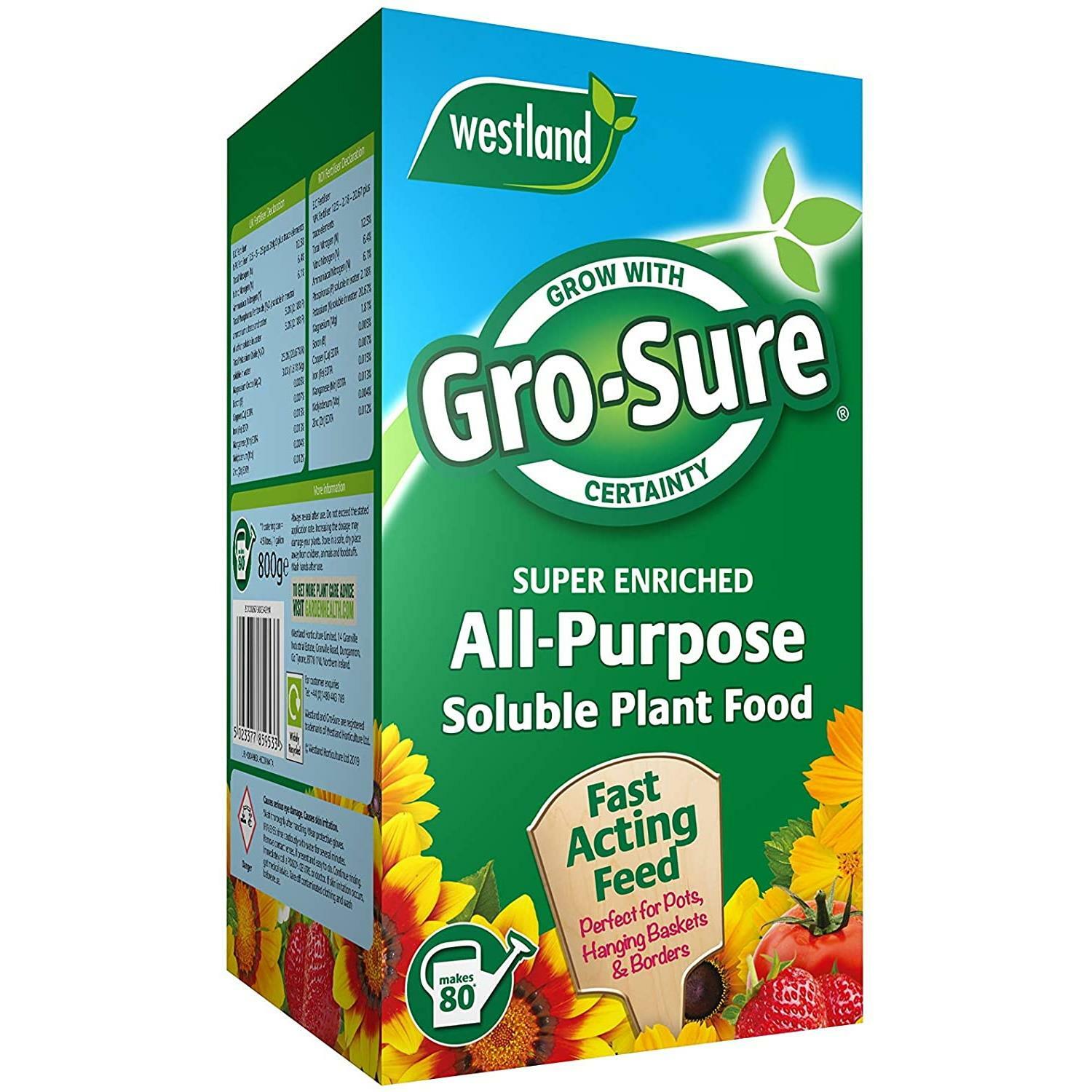 Gro-Sure All Purpose Enriched Fast Acting Soluble Plant Feed 80 Applications