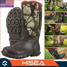 HISEA Men Rain Boots Waterproof Insulated Hunting Fishing Garden Mud Work Boot