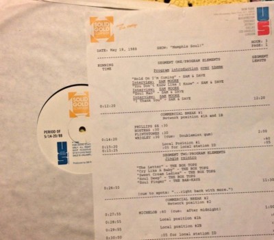 RADIO SHOW:  MEMPHIS 5/18/88 FULL SETS w/INTERVIEWS SAM & DAVE, STEVE CROOPER