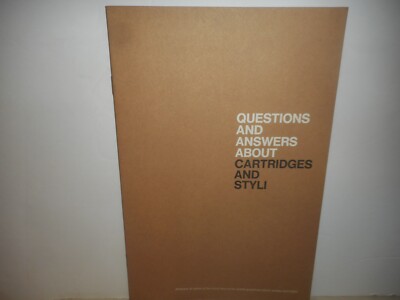 Vintage PICKERING Cartridges and Stylus Brochure DCF Guide Technical Q&A 1970s