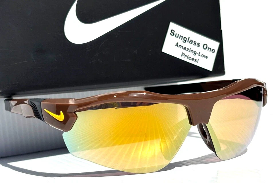 Новый Nike SHOW X3 темно шлак ОПРАВА золото зеркало дороги оттенок солнцезащитные очки DN9252 249 - Изображение 3 из 4