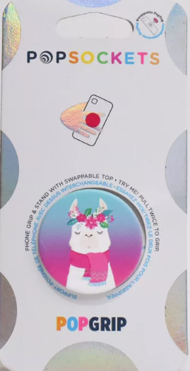PopSocket Single Swappable Universal Phone Grip & Stand - Scarf HOLI LLAMA-image