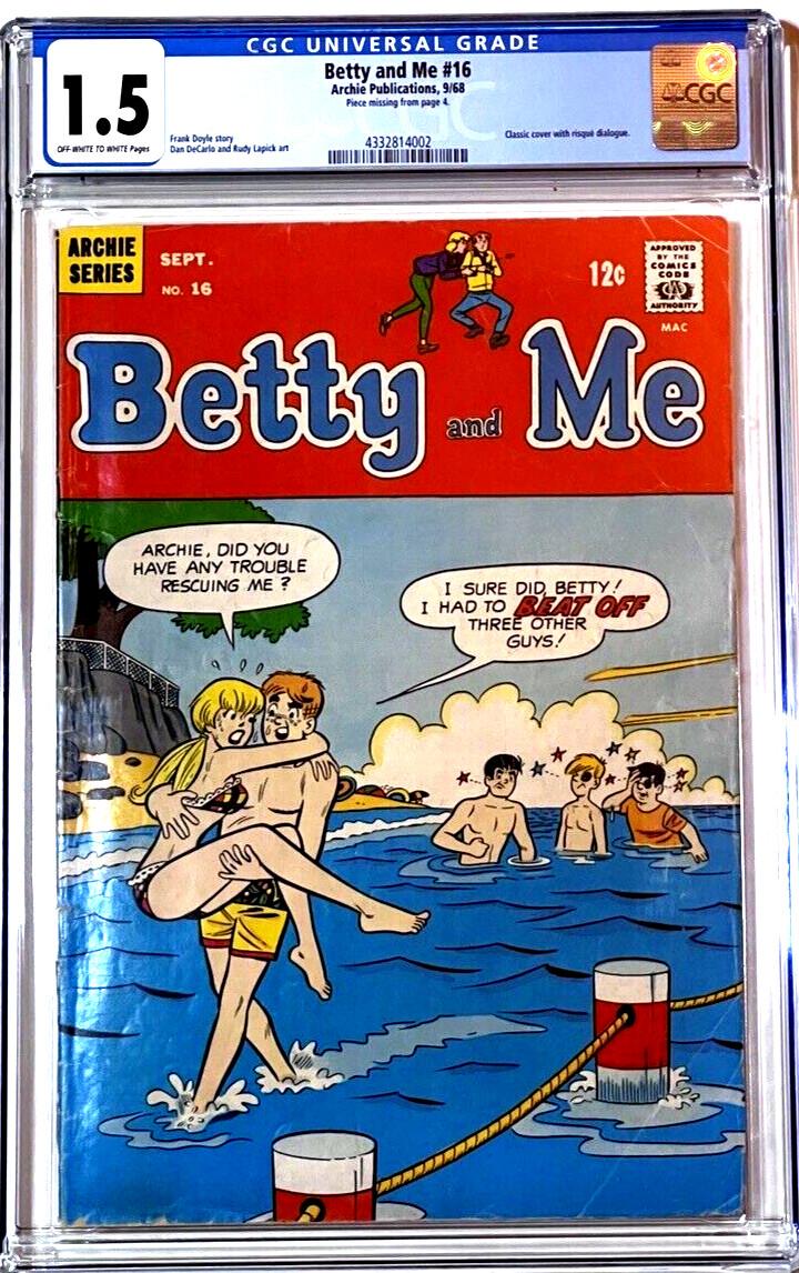 Archie Betty and Me 16 1968 Clásico Innuendo DeCarlo Beat Off Cubierta