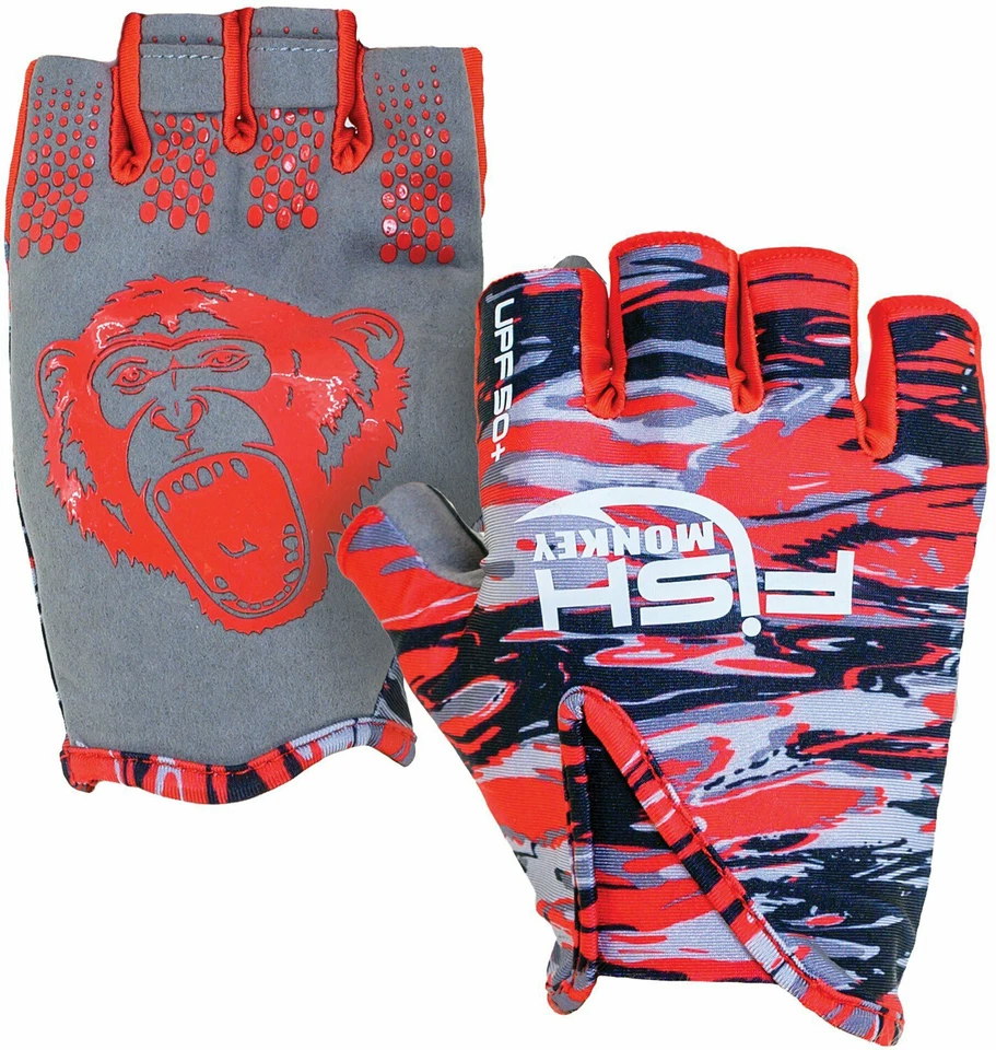 Fish Monkey FM18 Stubby Guide Gloves Half-Finger Fishing Gloves w/ UPF 50+