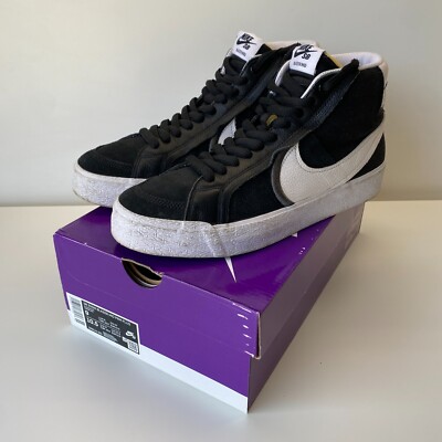 Nike SB Zoom Blazer Mid Premium Plus Shoes Black White 9 w/Original Box