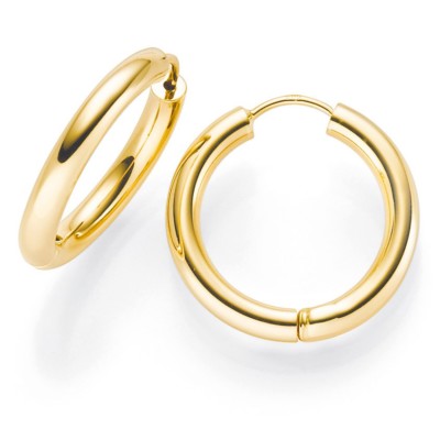 Creole Creolen 21x3mm 585 Gold Gelbgold Ohrringe Ohrschmuck rund Goldohrringe