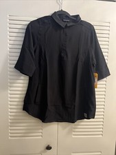 Carhartt Scrub Shirt Women  s M Black Modern Fit Cross Flex Convertible NEW