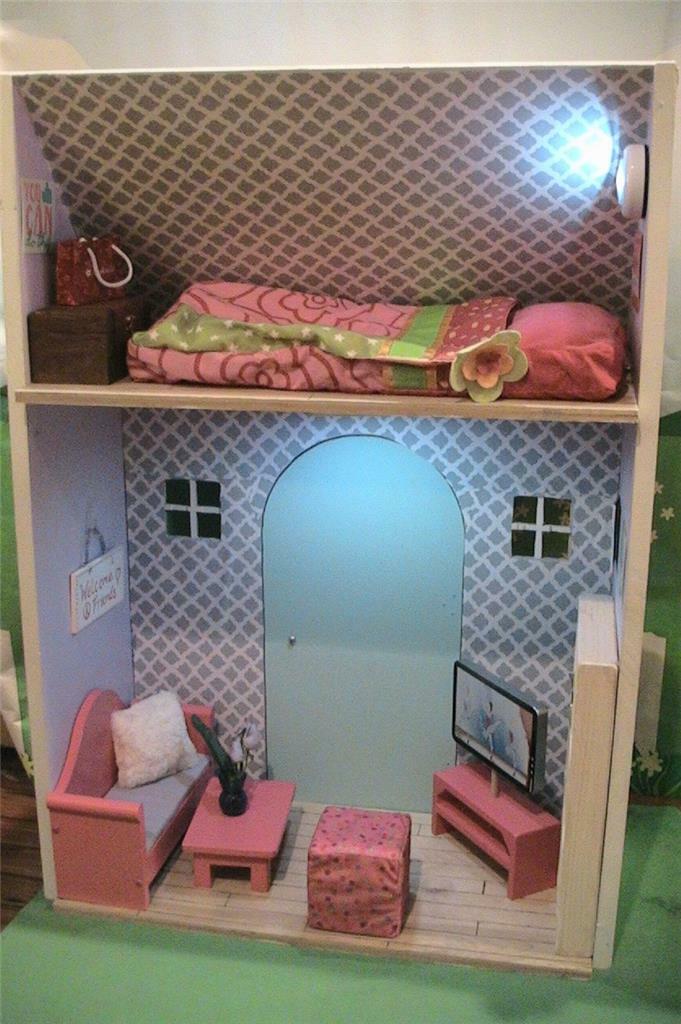 Custom Made Dollhouse Comes with Furniture and Decor for 18 