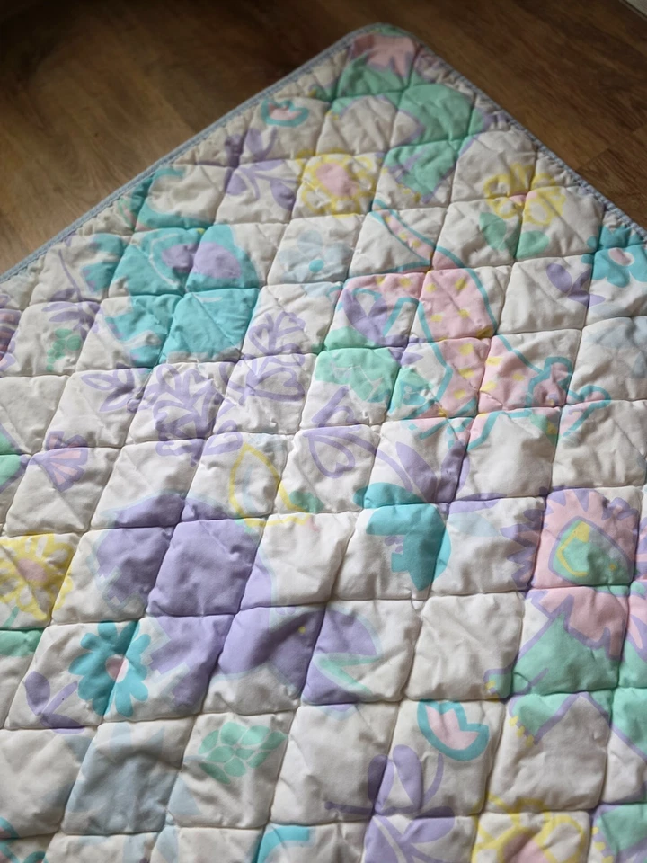 Vintage Graco Playpen Portable Baby Crib Blanket Jungle Pastel Padding Cover - Image 2 of 4