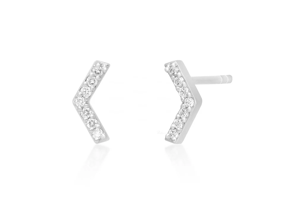 Драгоценные серьги-гвоздики из платины 0,07 карата с подлинными бриллиантами половина сот 950 - Изображение 2 из 4