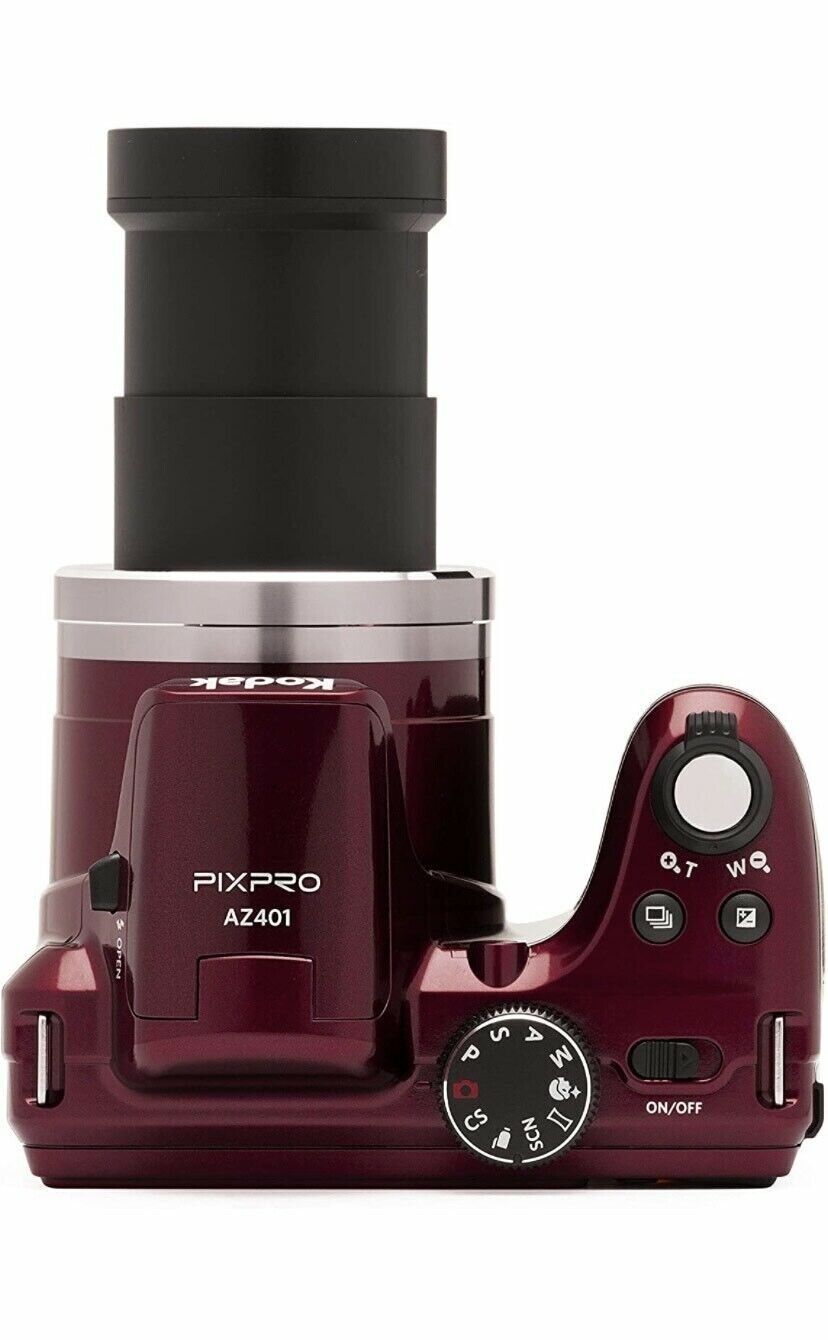 New Kodak AZ401RD Point & Shoot Digital Camera with 3" LCD Red Style