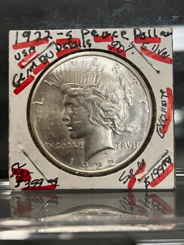 1922-S Liberty Peace Silver Dollar GEM BU Original CLASSIC Coin Better Key GRADE