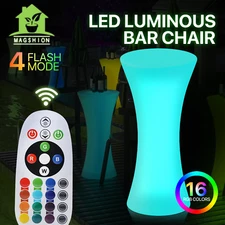 43" H LED Light Up Pub Bar Round Table Club 16 Colors Changing Accent Side Table