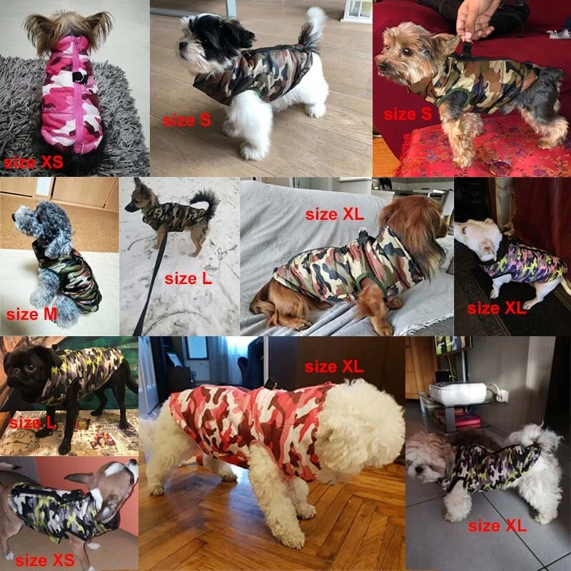 Waterproof Dog Coat Jumper Winter Puppy Clothes Camo Pattern Small Dog Jacket Foto 4 de 4