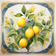 Tile Mural Lemon Tree Branch Kitchen Bathroom Wall Art Backsplash Marble Ceramic