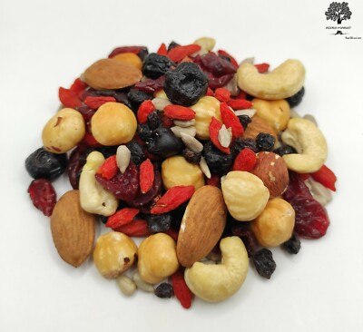 Unsalted & Raw SuperFood Blend Energy Mix | Healthy Nuts & Berries