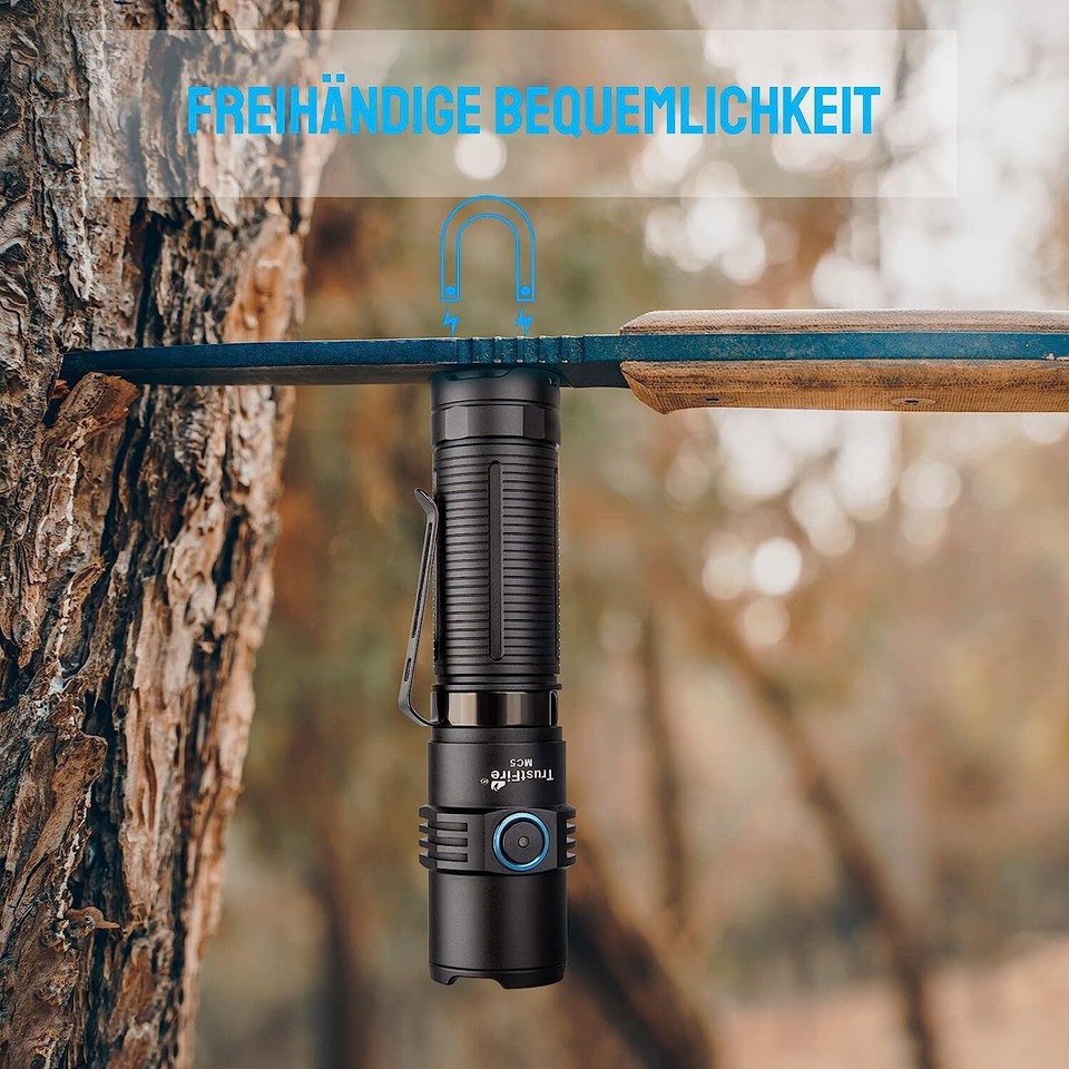 Trustfire MC5 Torcia EDC Ricaricabile 3300 Lumen – Magnetica, Impermeabile IP68, Batteria Inclusa