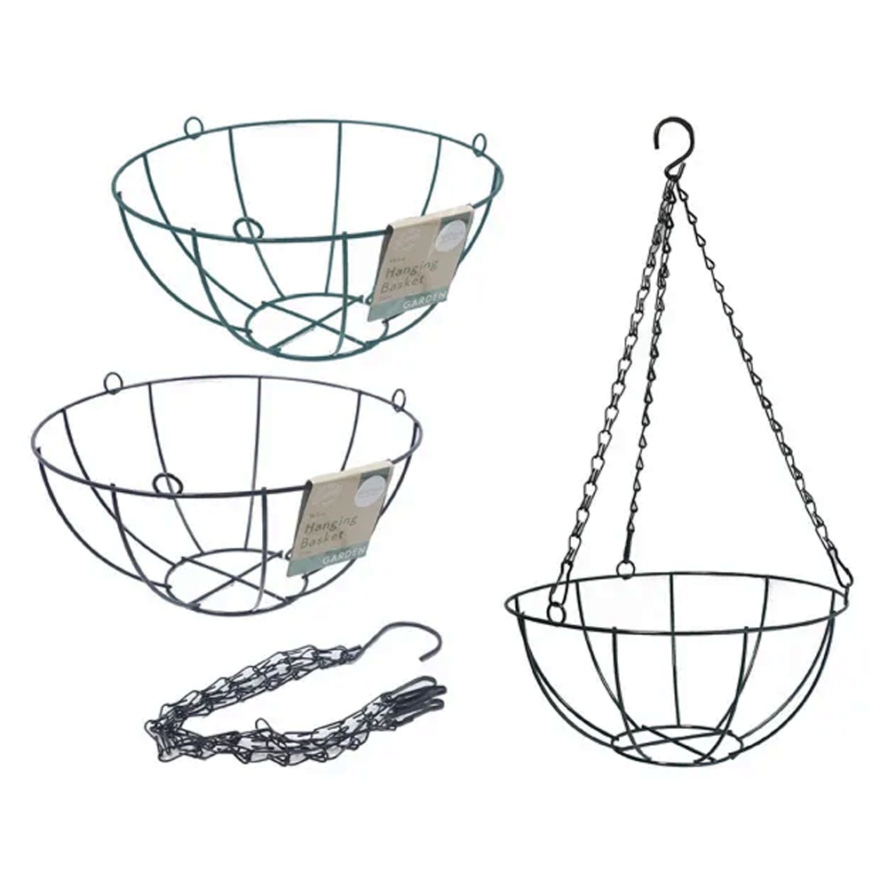 Wire Hanging Plant Pots Flower Baskets Plastic Pots Garden Storage