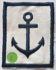 Insigne 1950 tissu ANCRE MARINE NATIONALE UNIFORME CHEMISETTE COLONIALE 77x99 mm