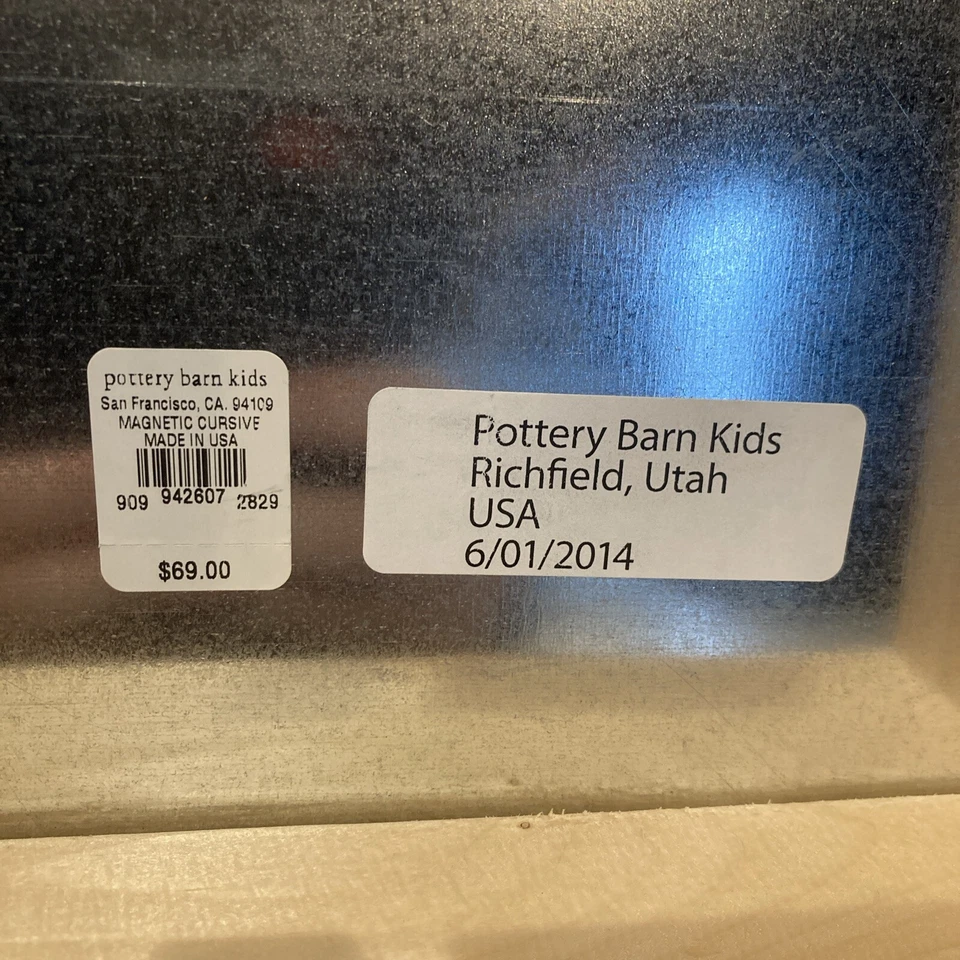 Pottery Barn Children's Magnetic Cursive Writing Board 22" x 15" x 2" - Image 4 of 4