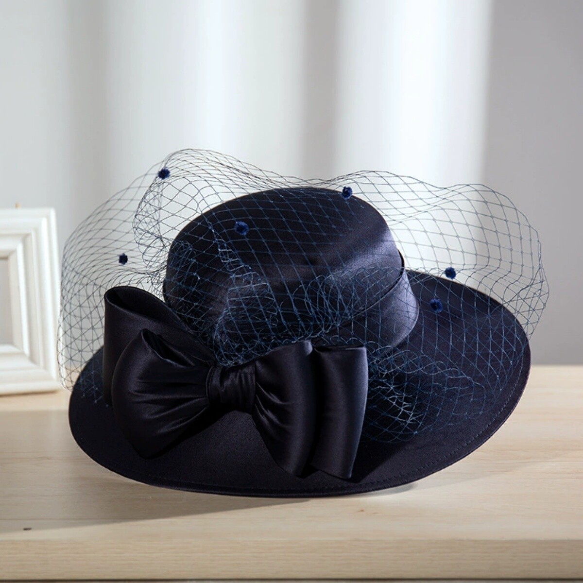 Womens Wide Brim Satin Kentucky Church Dress Wedding Party 