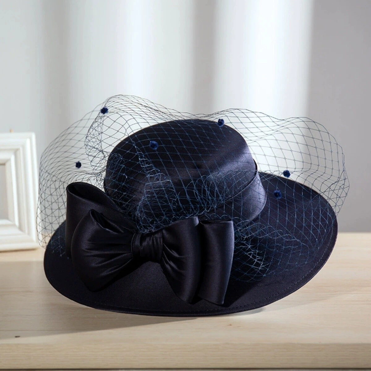 Womens Wide Brim Satin Kentucky Church Dress Wedding Party Formal Derby Hat