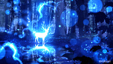 Landscape art fantasy drawing painting blue white magic Custom Gaming Mat Desk
