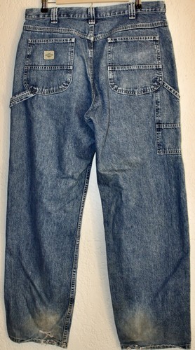 Vtg Lee Dungarees Carpenter Jeans Distressed Denim Painter Work Pants 34x32 - Picture 5 of 8